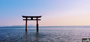 shoooko／愛知県知多市　「水に浮かぶ」　琵琶湖に浮かぶ鳥居です。