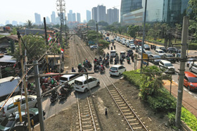 ジャカルタの街中の渋滞