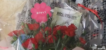 さとりん／愛知県名古屋市　「ありがとう母の日」　母の日にカーネーションが届きました。照れてます。