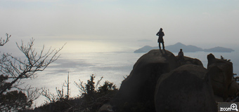 mari／三重県度会郡　「2014年初登頂☆”」　広島県の宮島にある弥山を2014年最初の山歩きに選択！清々しい山頂からの風景をパシャリ♪