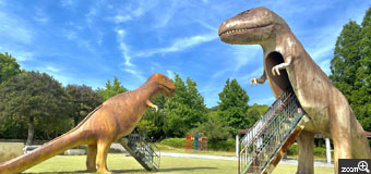 ちゅるけい／愛知県名古屋市　「友達」　いい天気で恐竜が映えました。　2頭の恐竜が、上手く入るように撮りました。