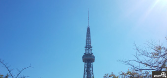 キンポウゲ／愛知県名古屋市　「晴れた日に」　雲一つない空に映えるテレビ塔。