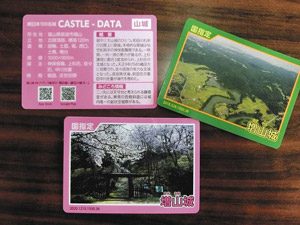 増山城の増刷したカード（下）、右は最初のカード
