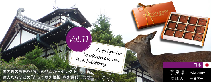 Vol.11 時空を超えた壮大な規模で歴史を振り返る旅　A trip to look back on the history　奈良県 ～Japan～ ならけん ～日本～　国内外の旅先を「食」の視点からセレクト。達人ならではの「とっておき情報」をお届けします。